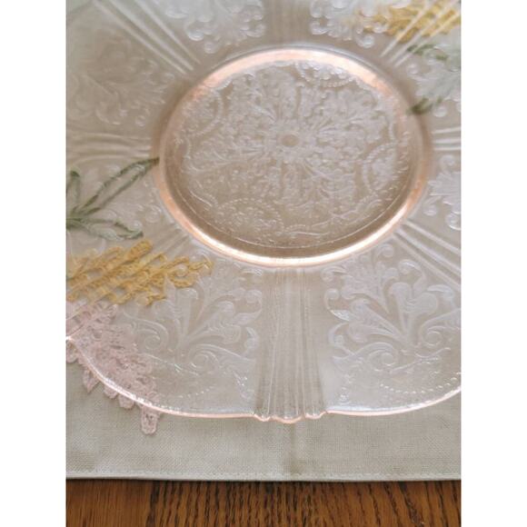 Vintage American Sweetheart Platter Pink Depression Glass, Salver Plate, 11-1/2" - Picture 2 of 5